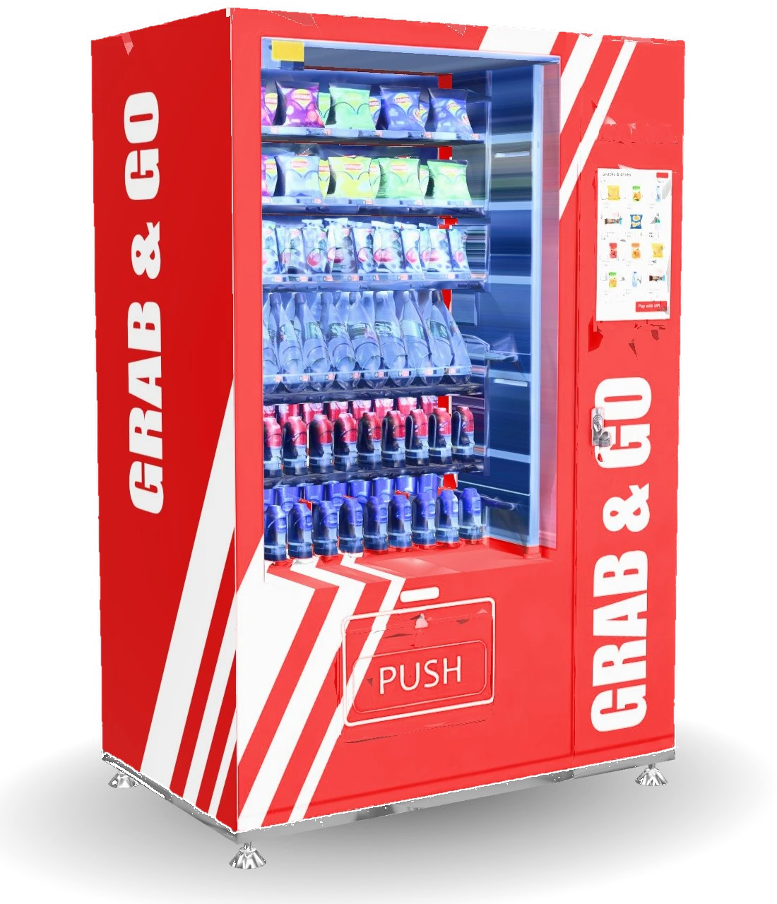 Galaxy 22 smart vending machine in the red Grab & Go vinyl wrap