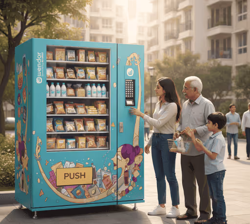 Residential community convenience vending setup