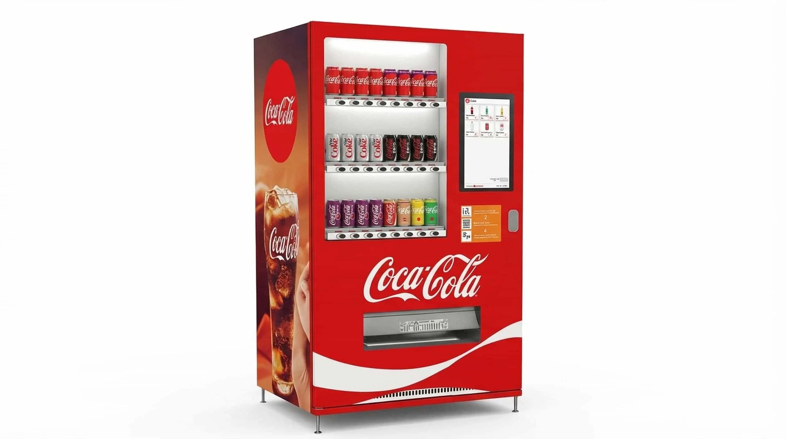 Phoenix beverage vending machine with a full Coca-Cola branded wrap