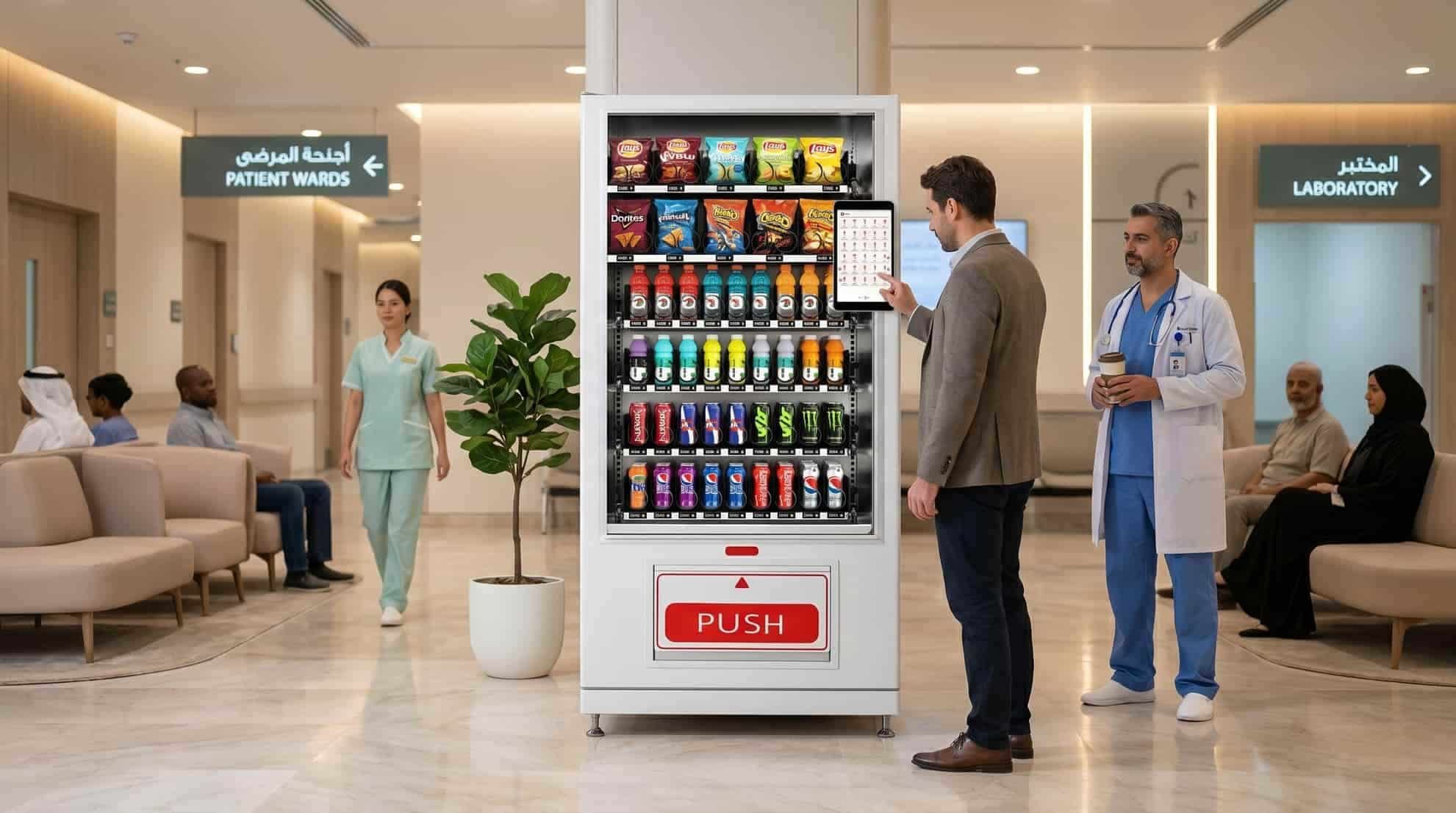 Hospital com máquina de autoatendimento